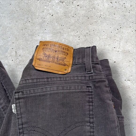 Vintage Levi’s 517 Boot Cut Gray Corduroy Jeans Juniors 7 JR Western Casual - Picture 4 of 9